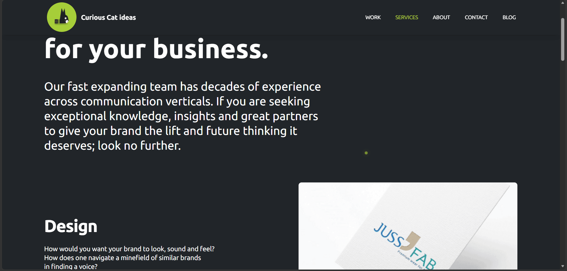 Curious Cat interface, view 4