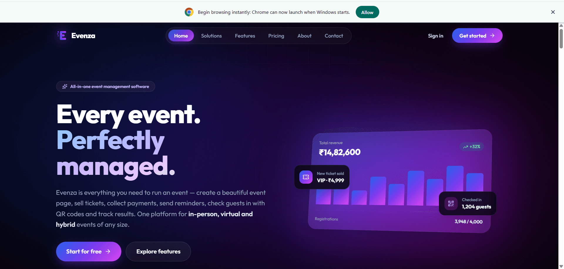 Evenza — Event management platform