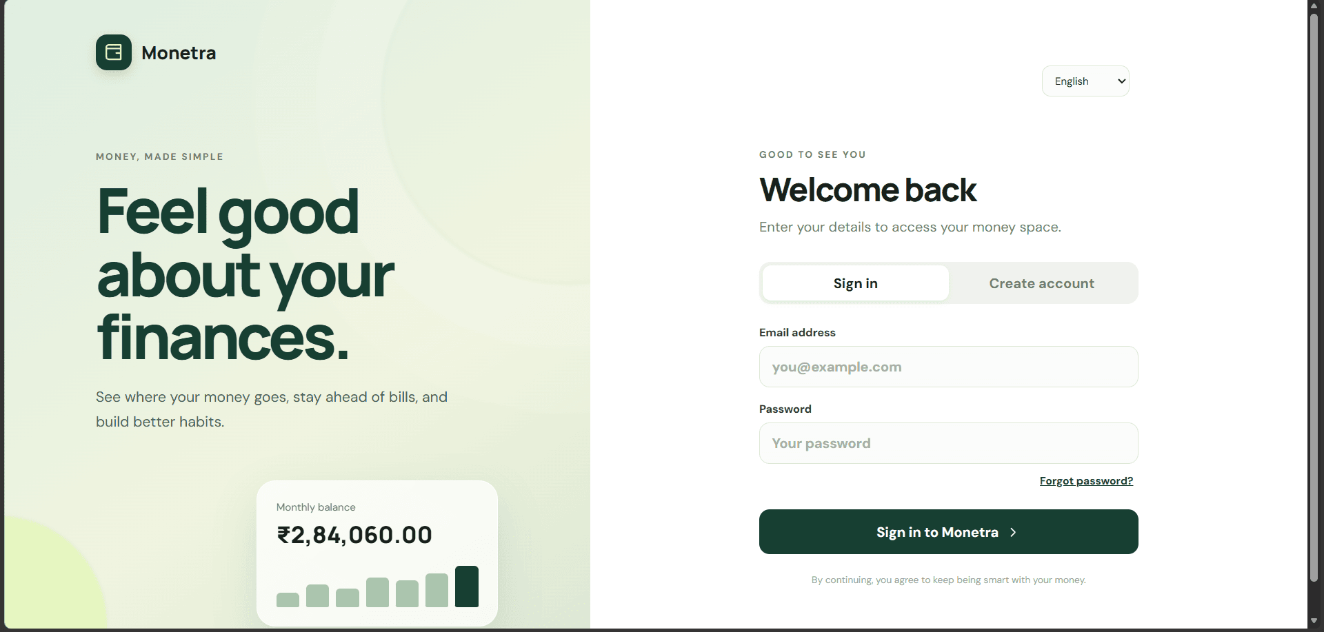 Monetra — Personal-finance product