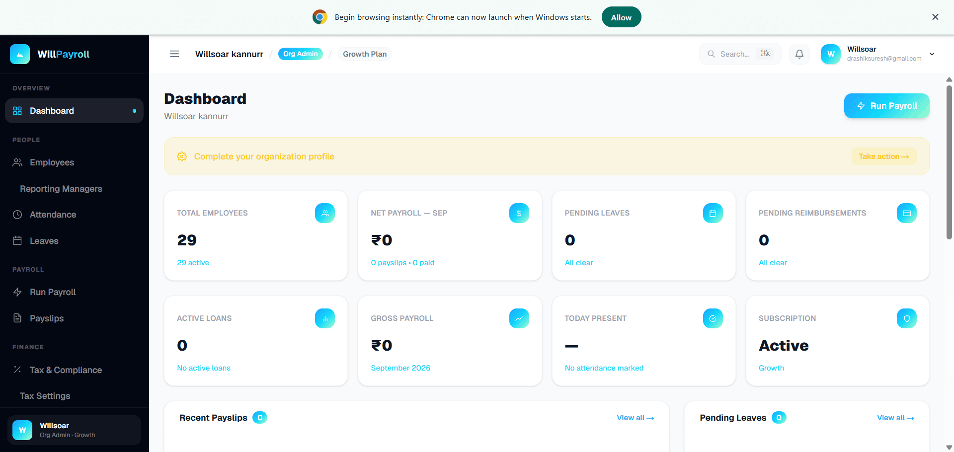 WillPayroll — Payroll & attendance platform
