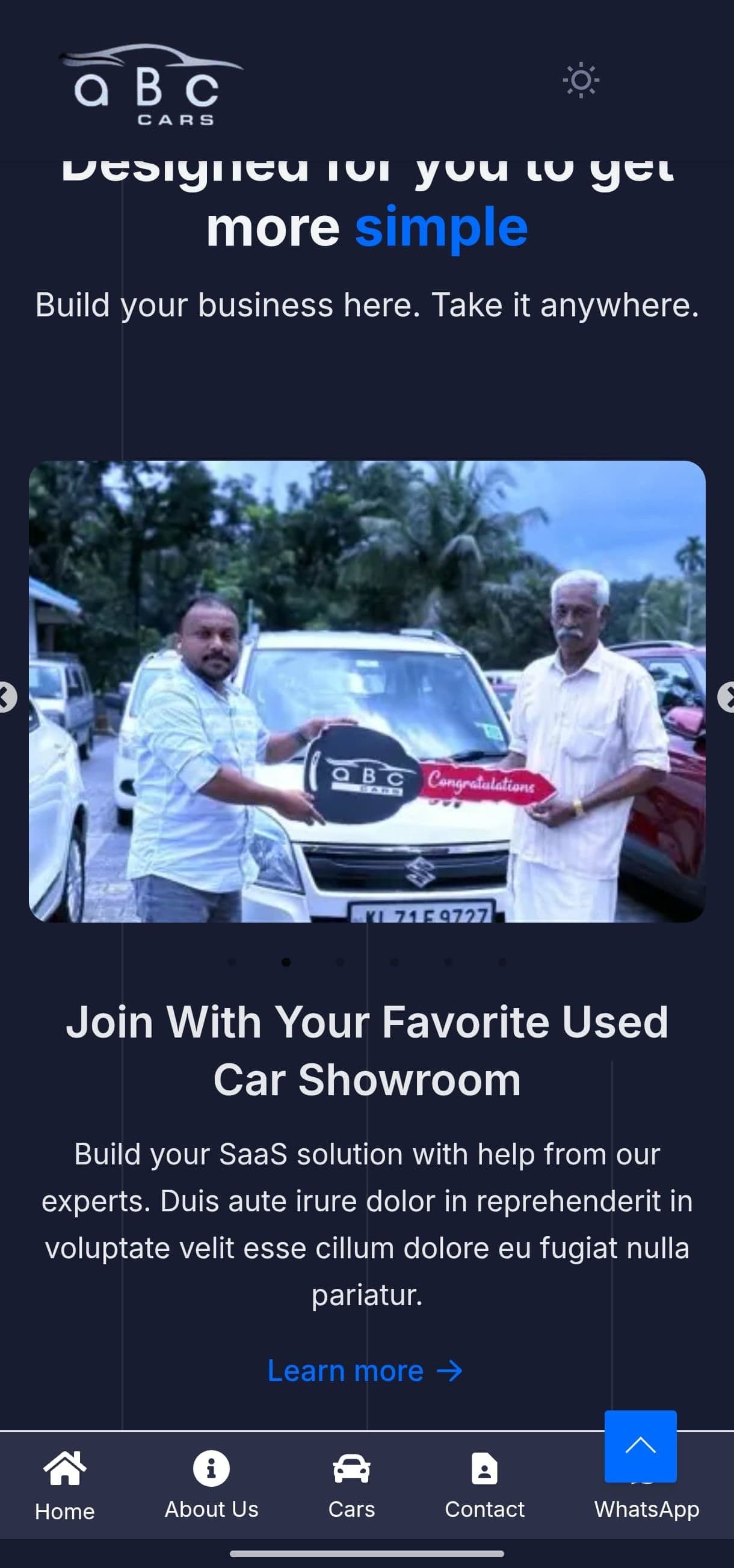 Used Car Showroom interface, view 2